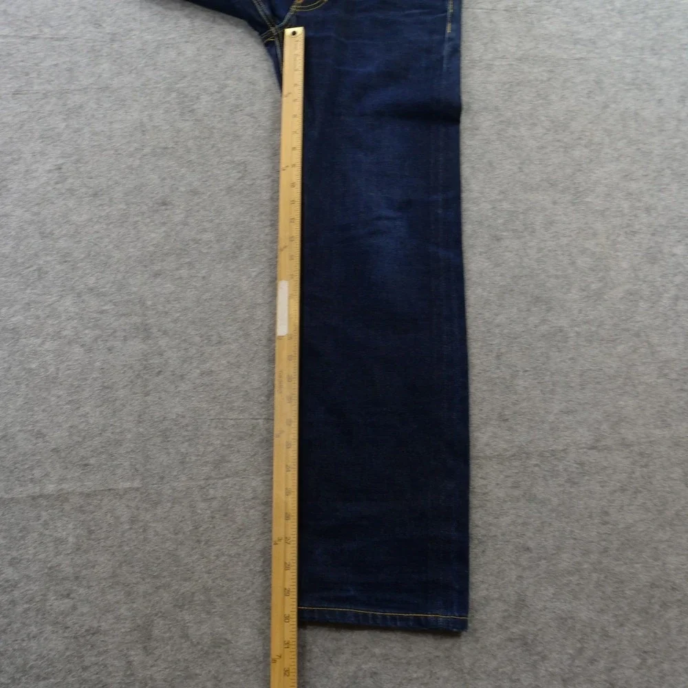 The Hundreds Jeans Mens 30 Blue Selvedge Straight Mid Rise Dark Wash Button Fly